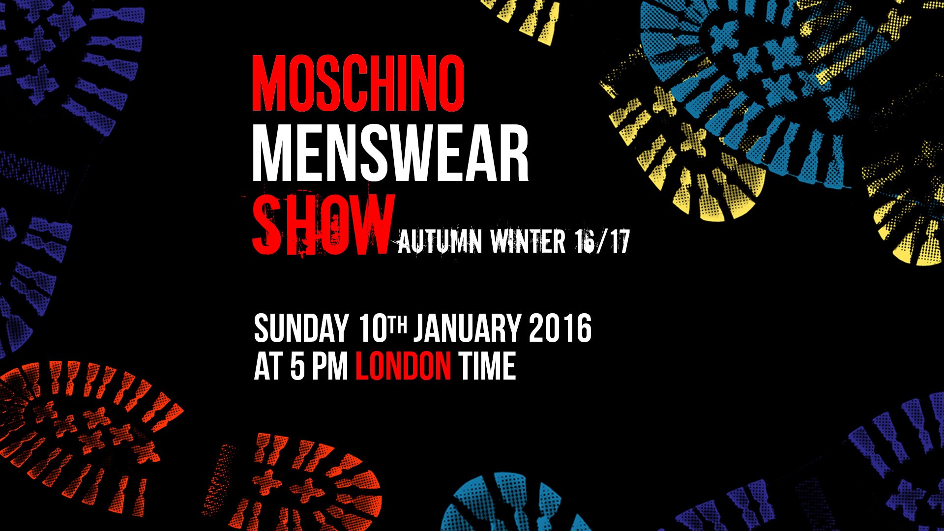 Watch Moschino Men's Fall/Winter 16 Show LIVE Right Here!