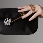 Burberry Safety Pin Clutch Satin