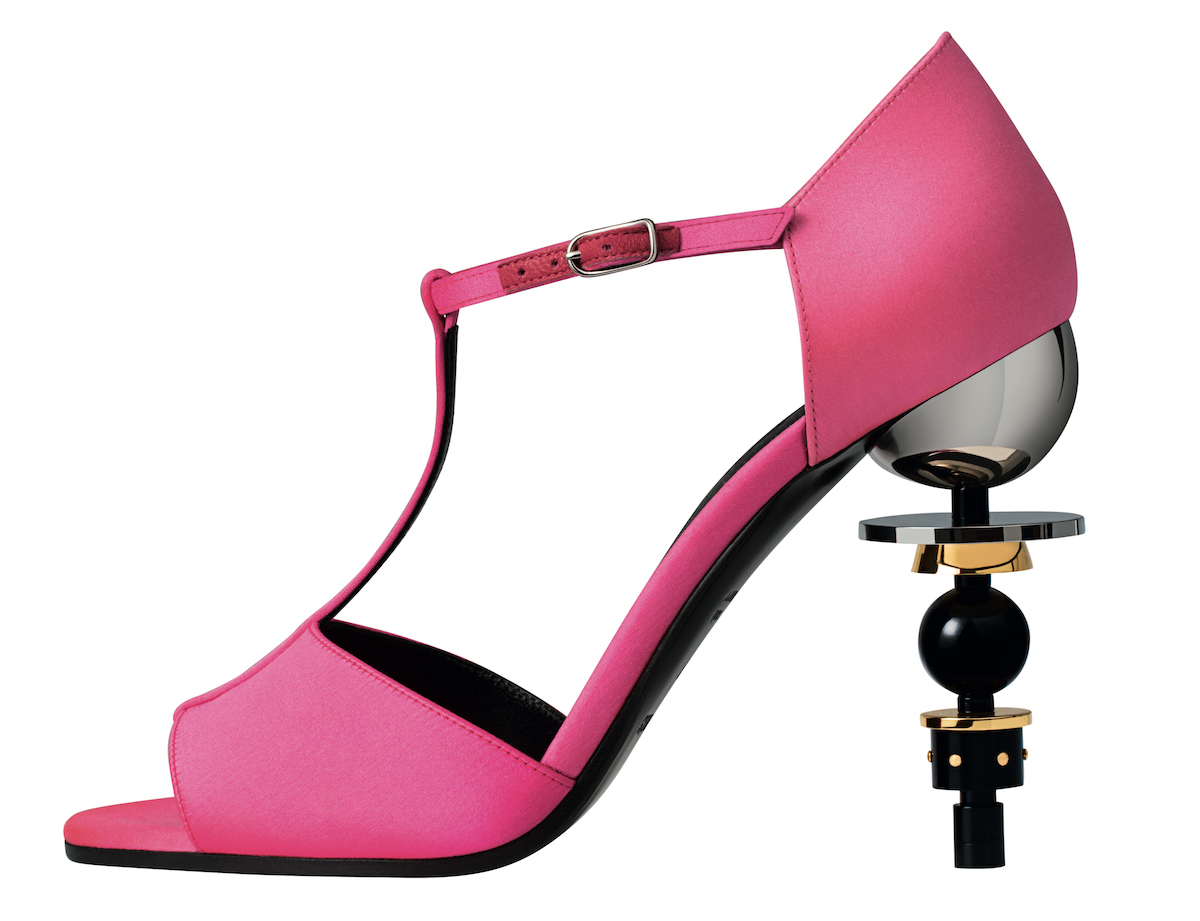 Toosday Shoesday: Hermès Silk Satin Sandal with an Architectural Heel