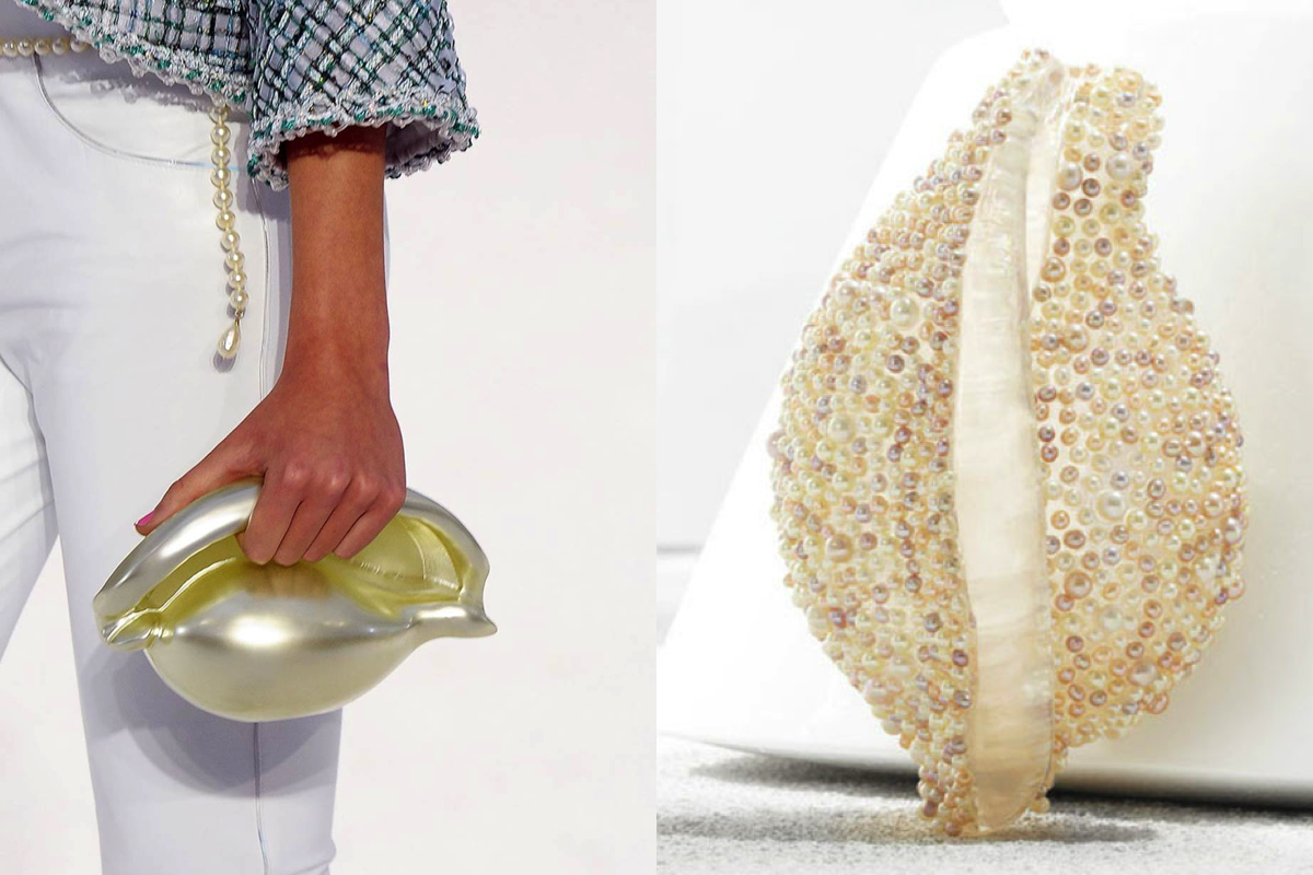 Chanel Beaded Shell and Pearlescent Shell Clutch Spring Summer 2012