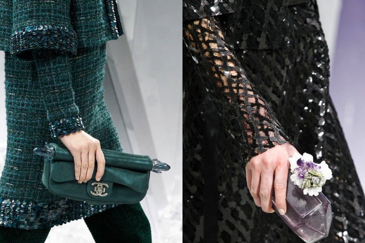 Chanel Fall Winter 2012 Gemstone Clutch and Scroll Flap Bag