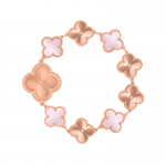 Van Cleef & Arpels Sweet Alhambra Jewellery Watch 18 Karat Rose Gold Guilloche Pink Mother of Pearl