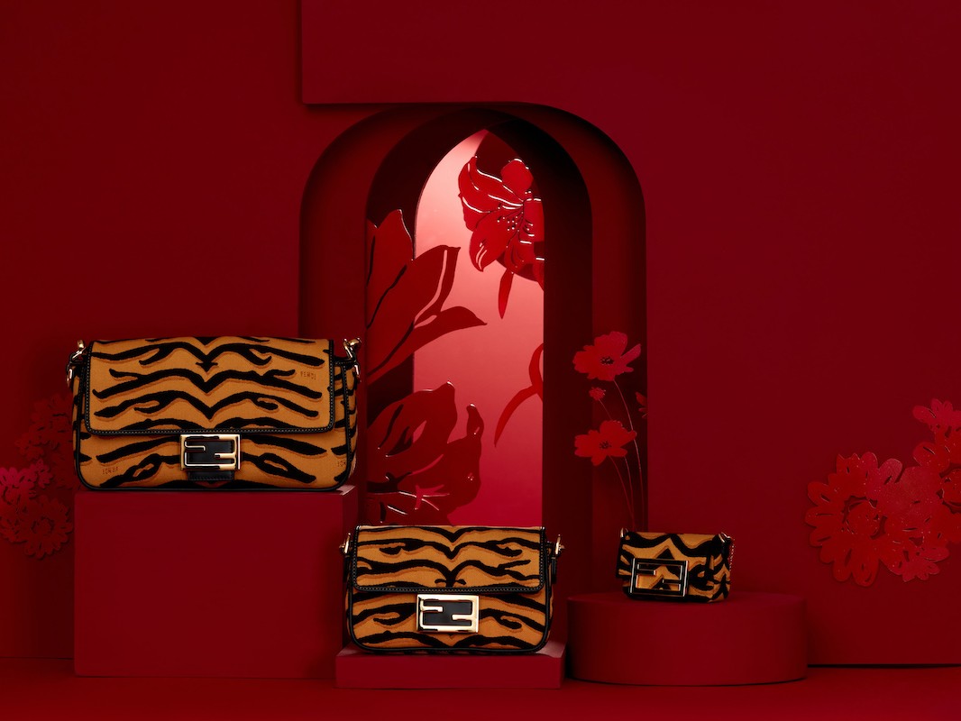 Fendi Lunar New Year Tiger Print Baguette Bags