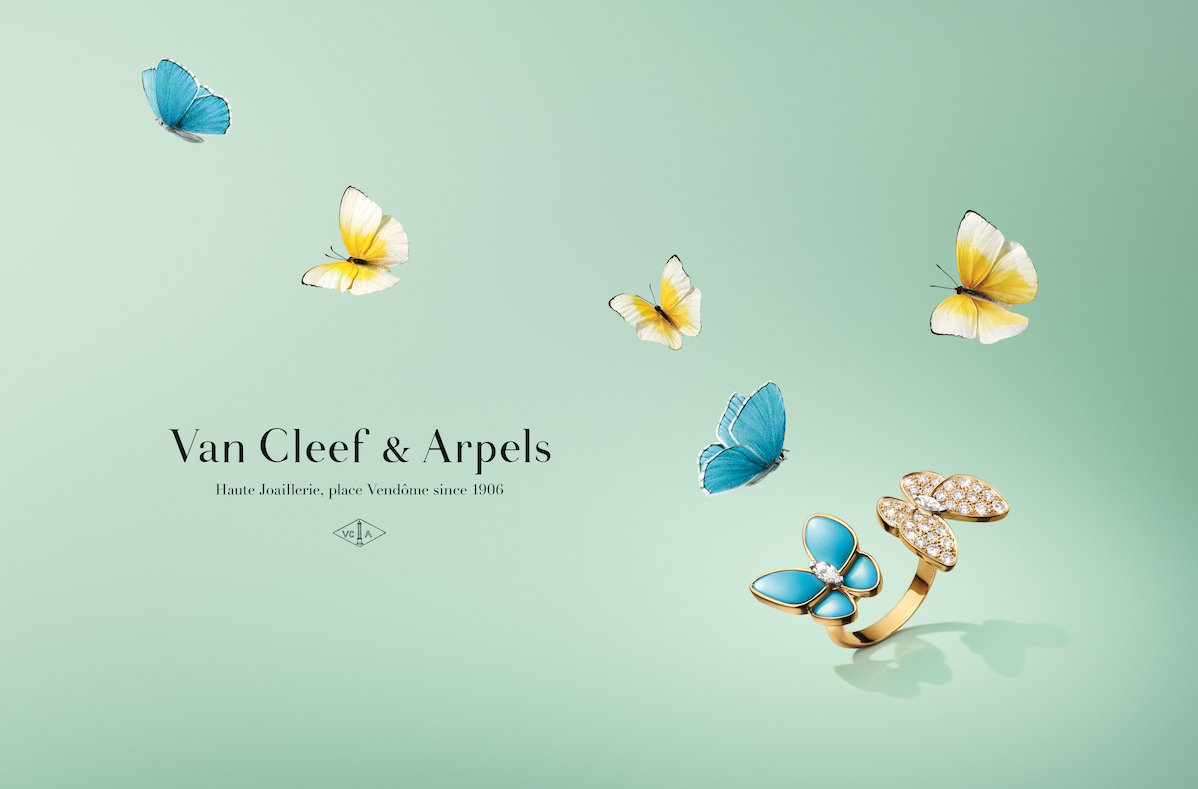 Van Cleef & Arpels Introduces Turquoise Into the Two Butterfly Collection